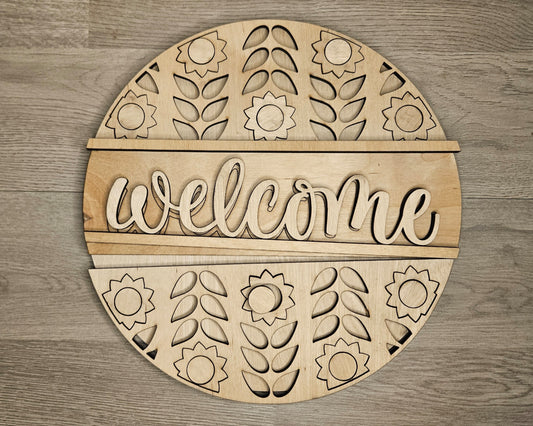 Welcome Sunflower Sign | #4340