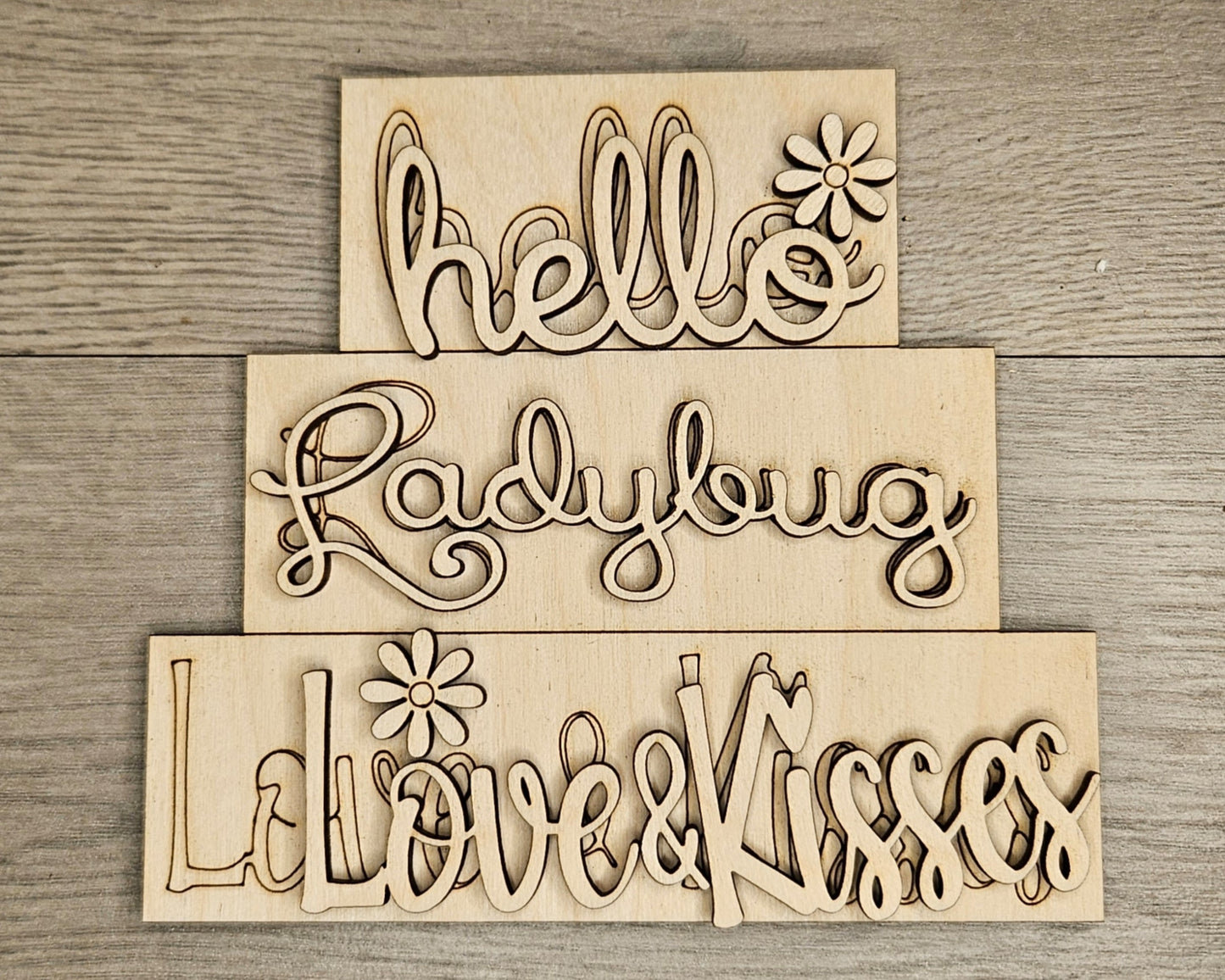Lady Bug Word Stacker Decor | #4747