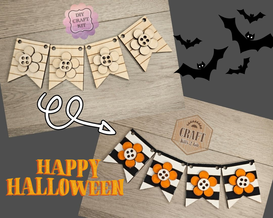 Halloween Flower Bunting | #4720