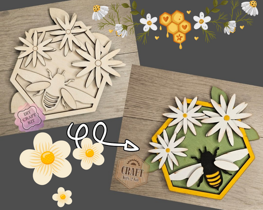 Bee with Daisies | #4794