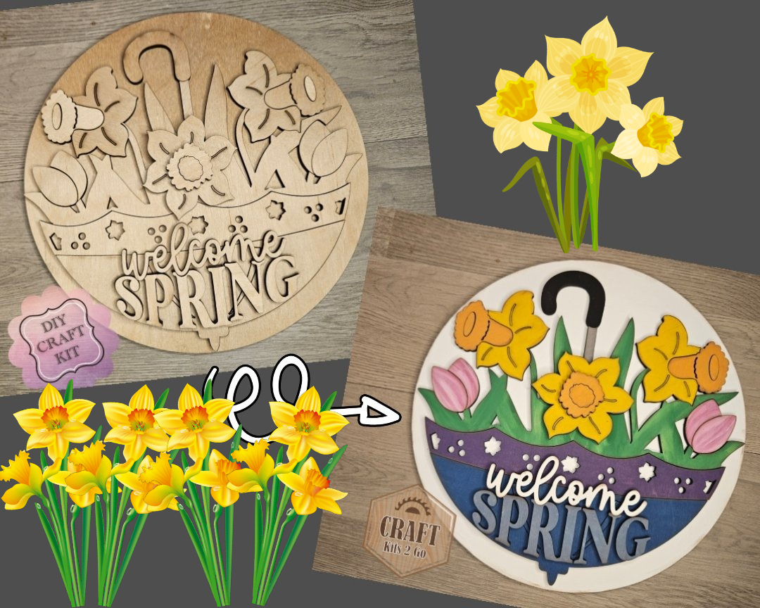 Hello Spring Daffodil & Tulips | #4693