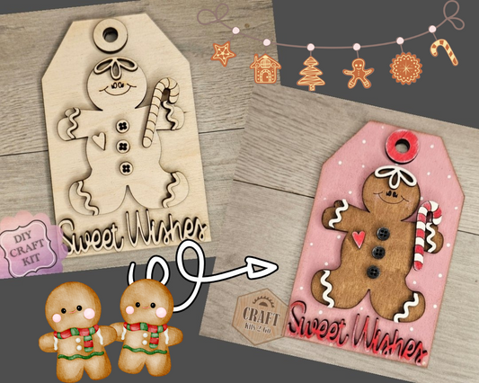 Gingerbread Man Sweet Wishes Tag | #4520