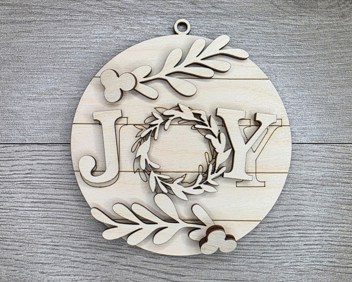 JOY Holly Wreath Ornament | #5049