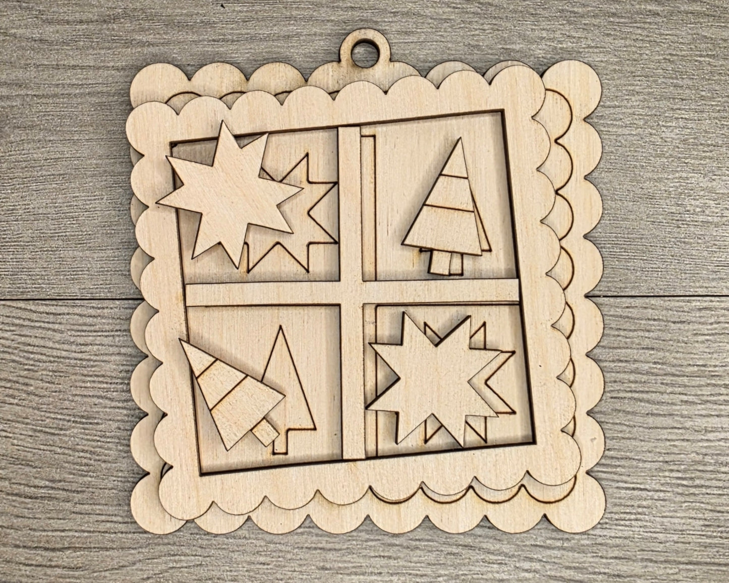 Quilt Christmas Block Ornament | #5123