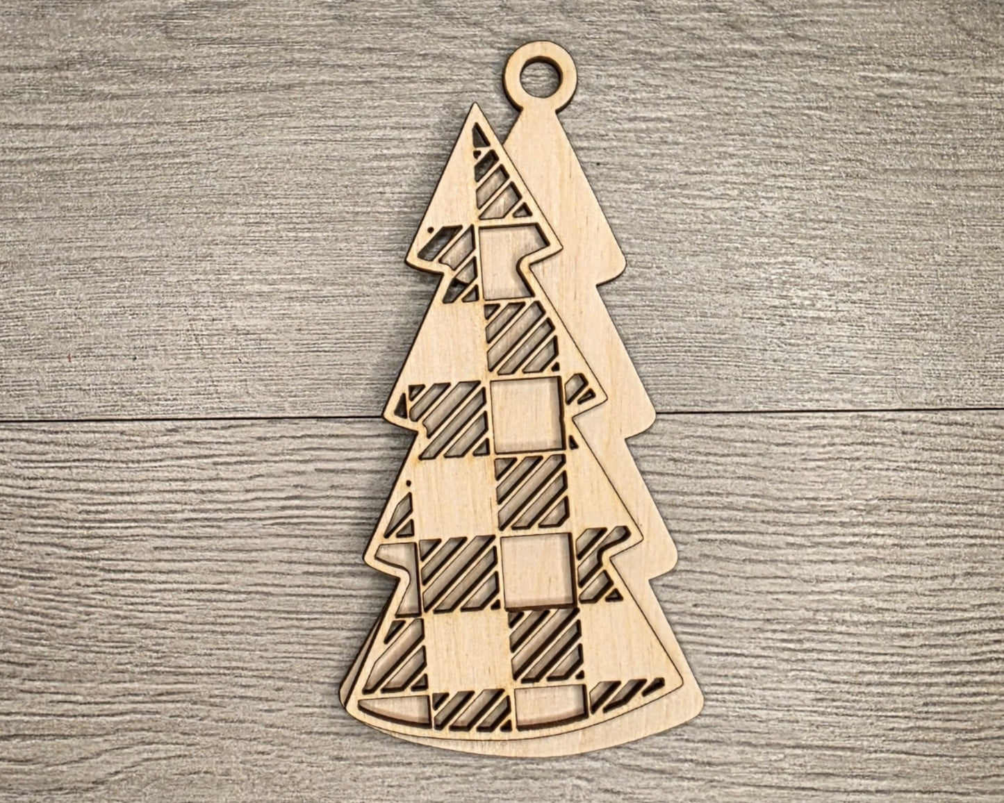 Plaid Christmas Tree Ornament | #5154
