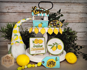 Lemonade Tier Tray | Lemons | Summer Tier Tray | Summer Decor | Summertime | Summer Crafts | DIY Craft Kits | Paint Party Supplies | #100070