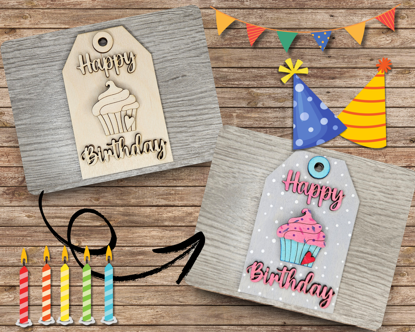 Birthday Cupcake Tag | #4027