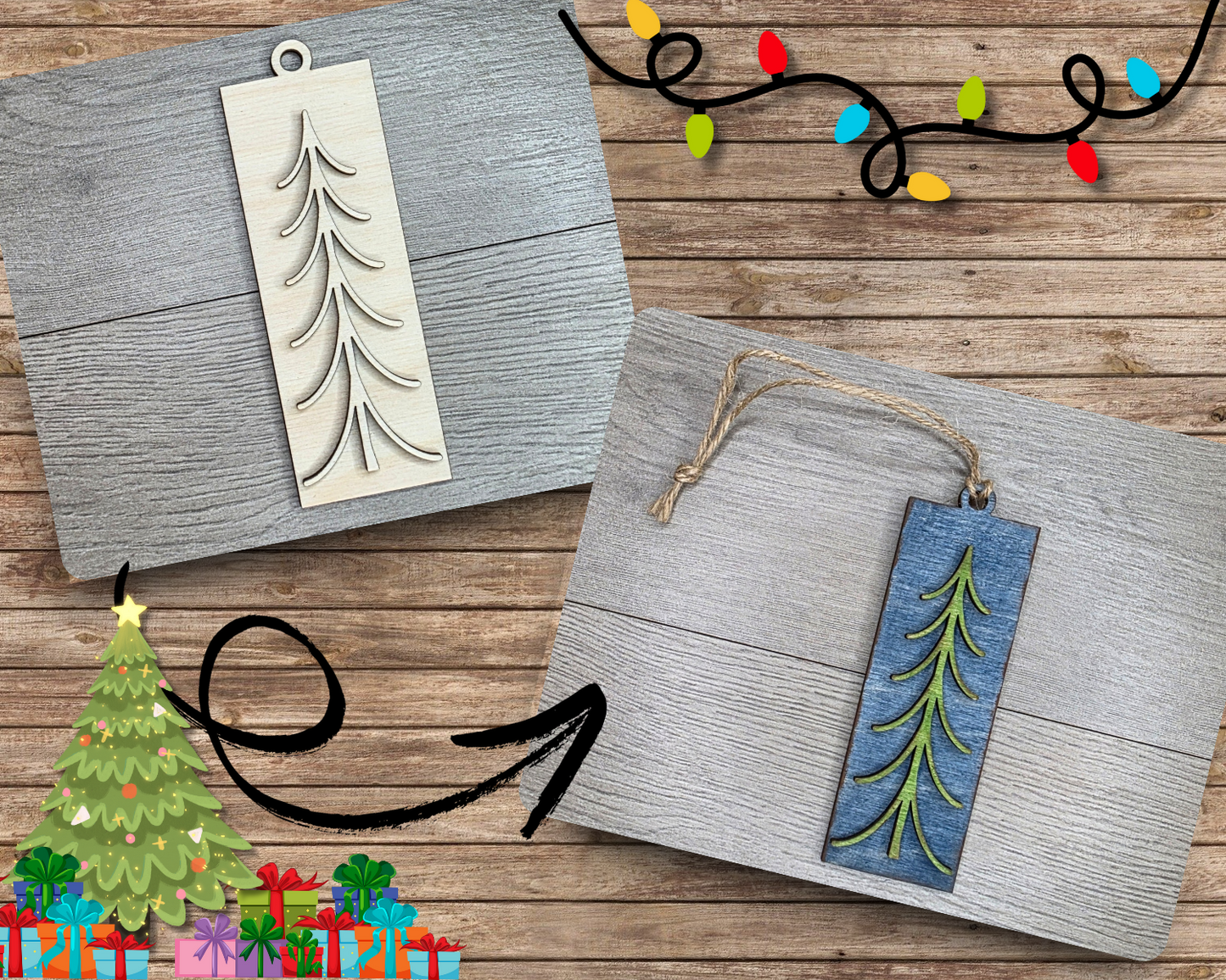 Rustic Christmas Tree Ornament | #2447