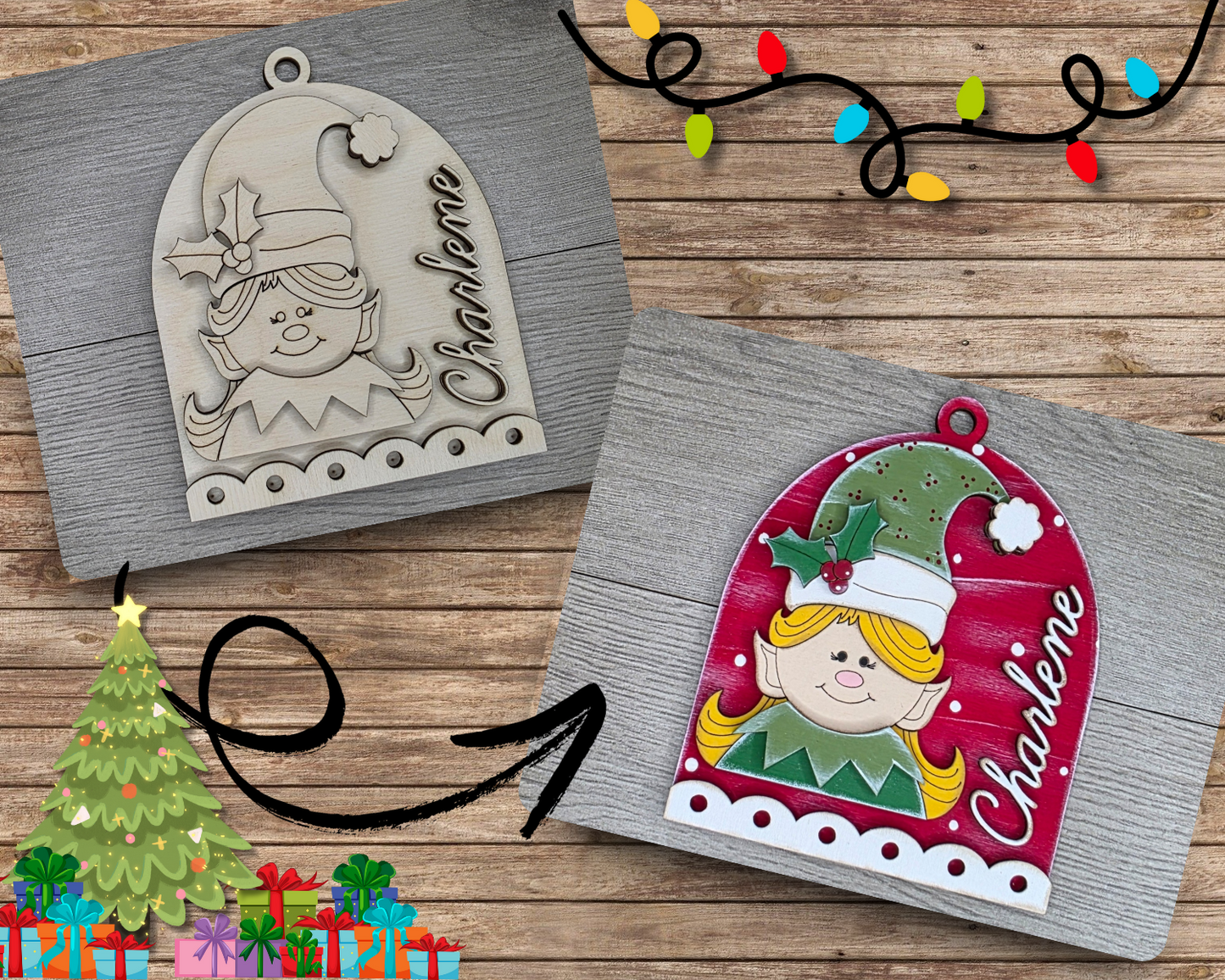 Custom Elf Ornament | #5066