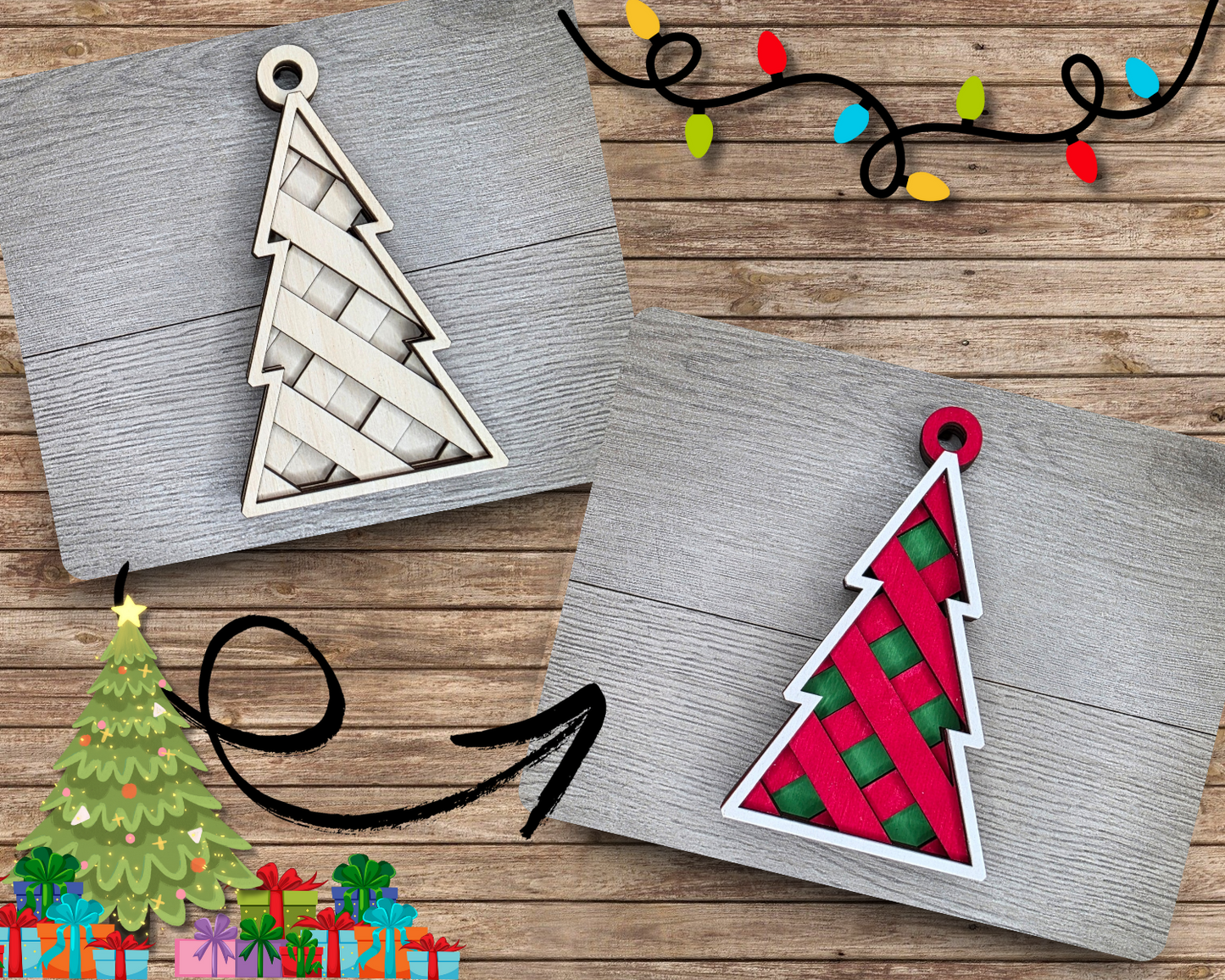 Lattice Christmas Tree Ornament | #5074
