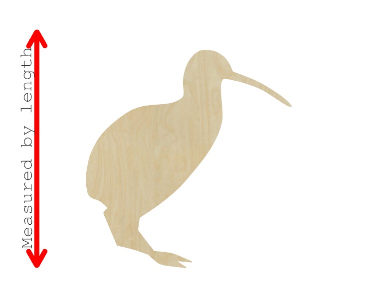 Kiwi Bird Cutout Zoo Animal cutouts wood cutouts DIY Paint kit #3831 - Multiple Sizes Available - Unfinished Cutout Shapes