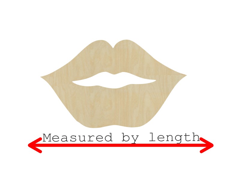Lips wood cutouts wood shapes Valentine's Kiss Me DIY Paint kit #2886 - Multiple Sizes Available - Unfinished Wood Cutout Shapes