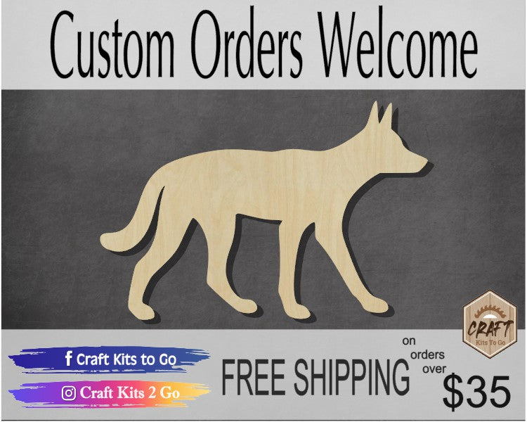 Dingo Cutout Zoo Animal cutouts wood cutouts DIY Paint kit #3832 - Multiple Sizes Available - Unfinished Cutout Shapes