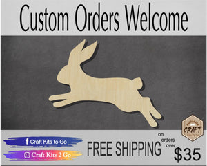 Bunny Cutout Easter Bunny Animal cutouts wood cutouts DIY Paint kit #3850 - Multiple Sizes Available - Unfinished Cutout Shapes