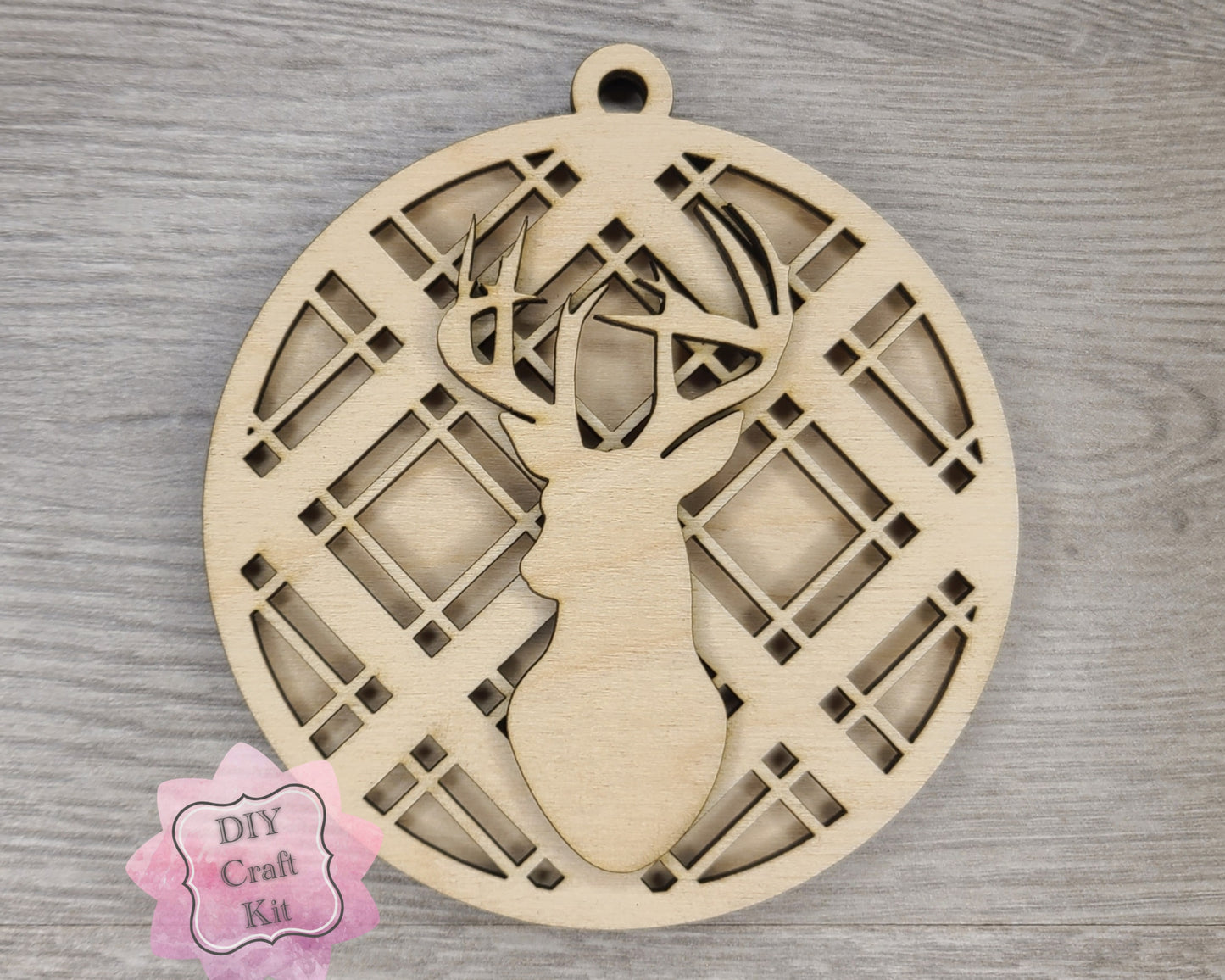 Deer Plaid Ornament | #2291