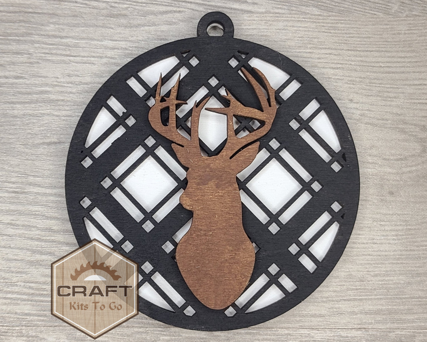 Deer Plaid Ornament | #2291