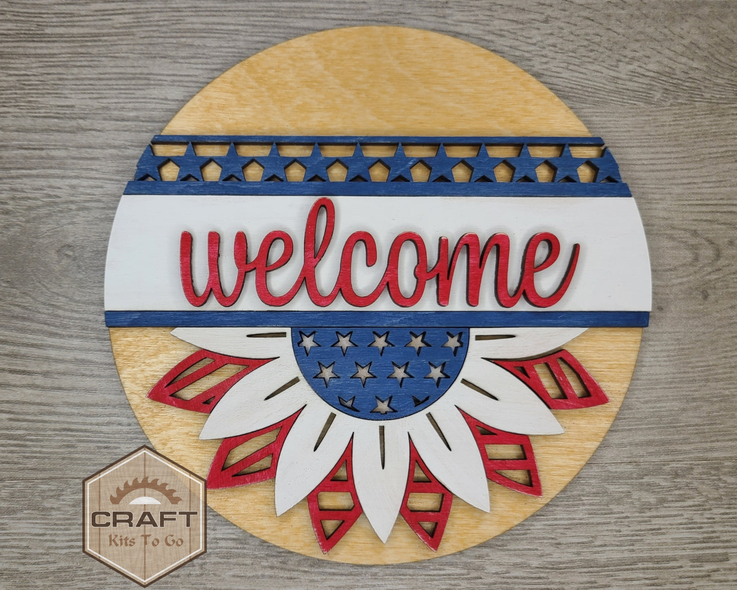 Patriotic Sunflower Sign | #3727