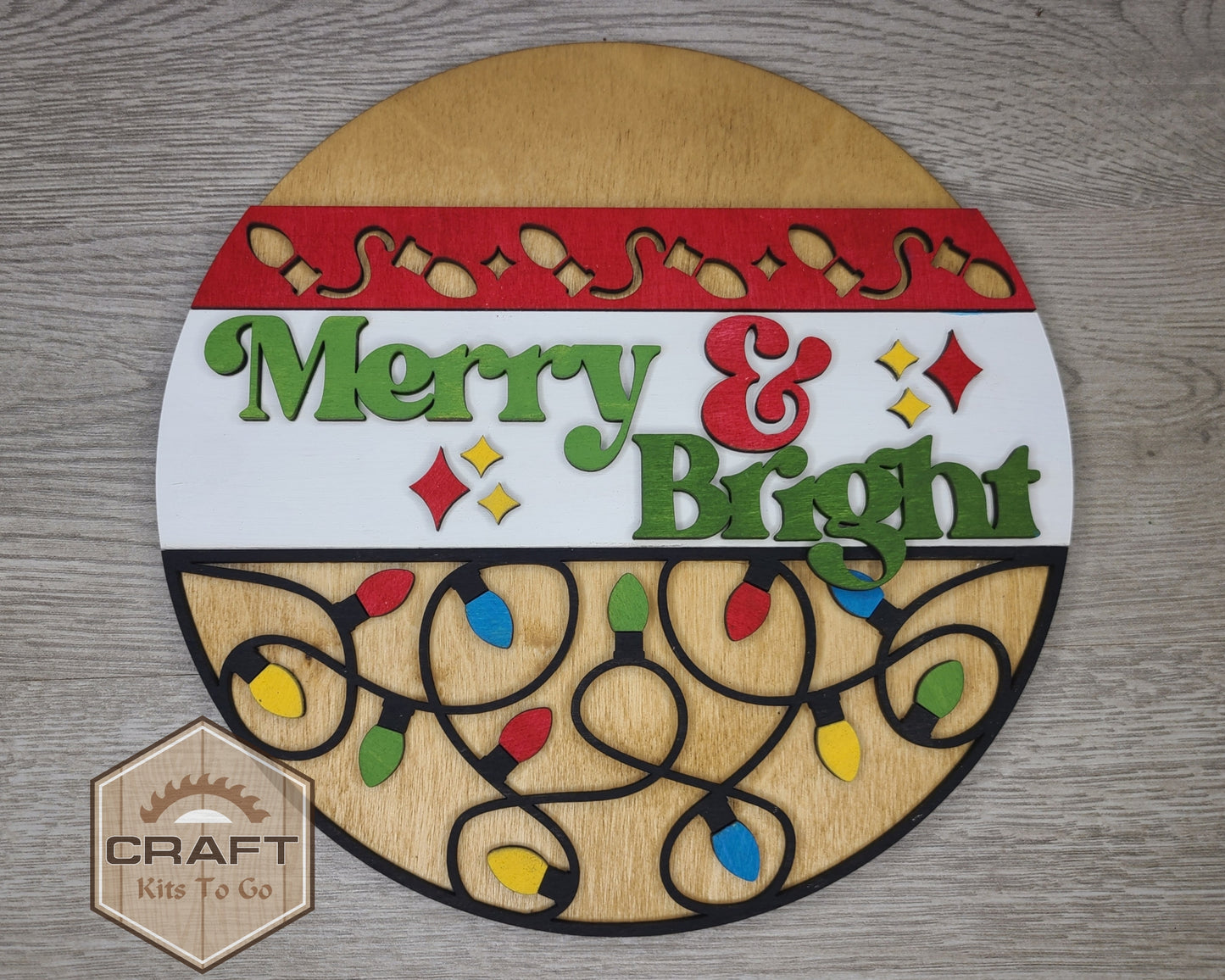 Merry & Bright Christmas Sign | #3723