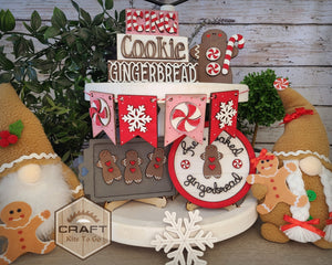 Gingerbread Tier Tray | Christmas Tier Tray | Christmas Crafts | DIY Craft Kits | DIY Paint Party Supplies | #10009