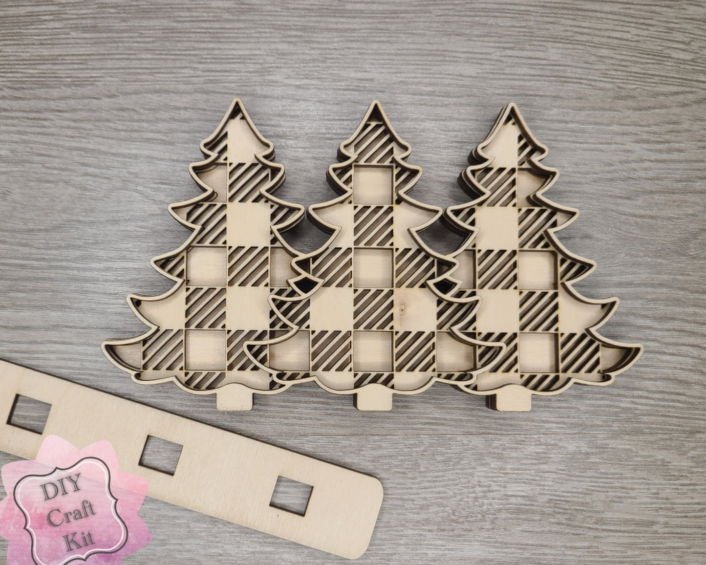 Christmas Plaid Trees Shelf Sitter | #3833