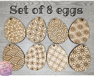 Set of 8 Decorative Easter Eggs | Easter Crafts | DIY Craft Kits | Paint Party Supplies | #3797