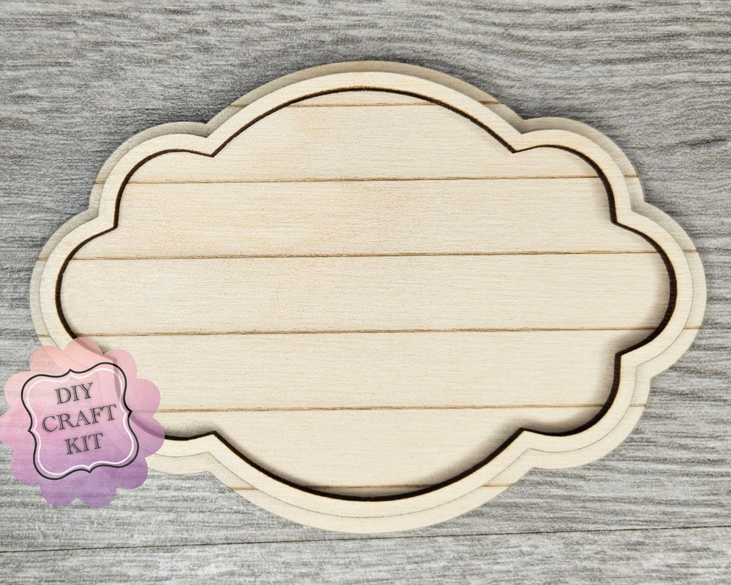 Shiplap Frame #2466 - Multiple Sizes Available - Unfinished Wood Cutout Frames