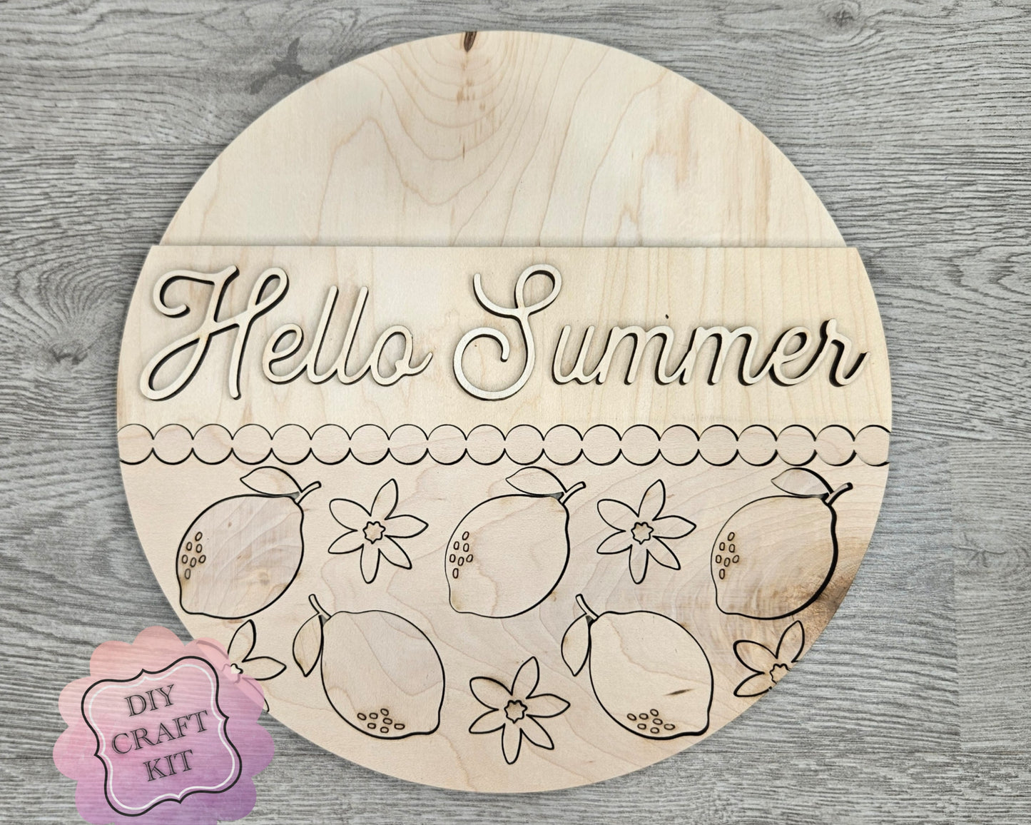 ** SHOW OVERSTOCK SALE** 16 inch with holes Hello Summer Lemons | #4208