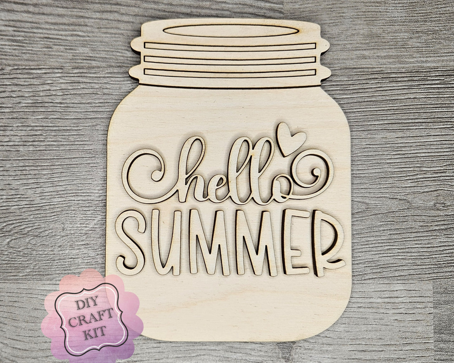 Hello Summer Lemonade Mason Jar Sign | #4644
