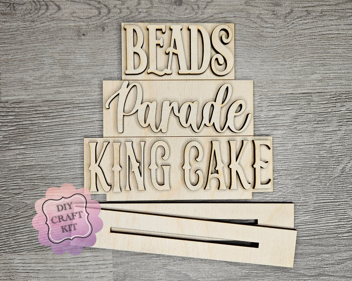 Mardi Gras Word Stacker Shelf Sitter | #4595