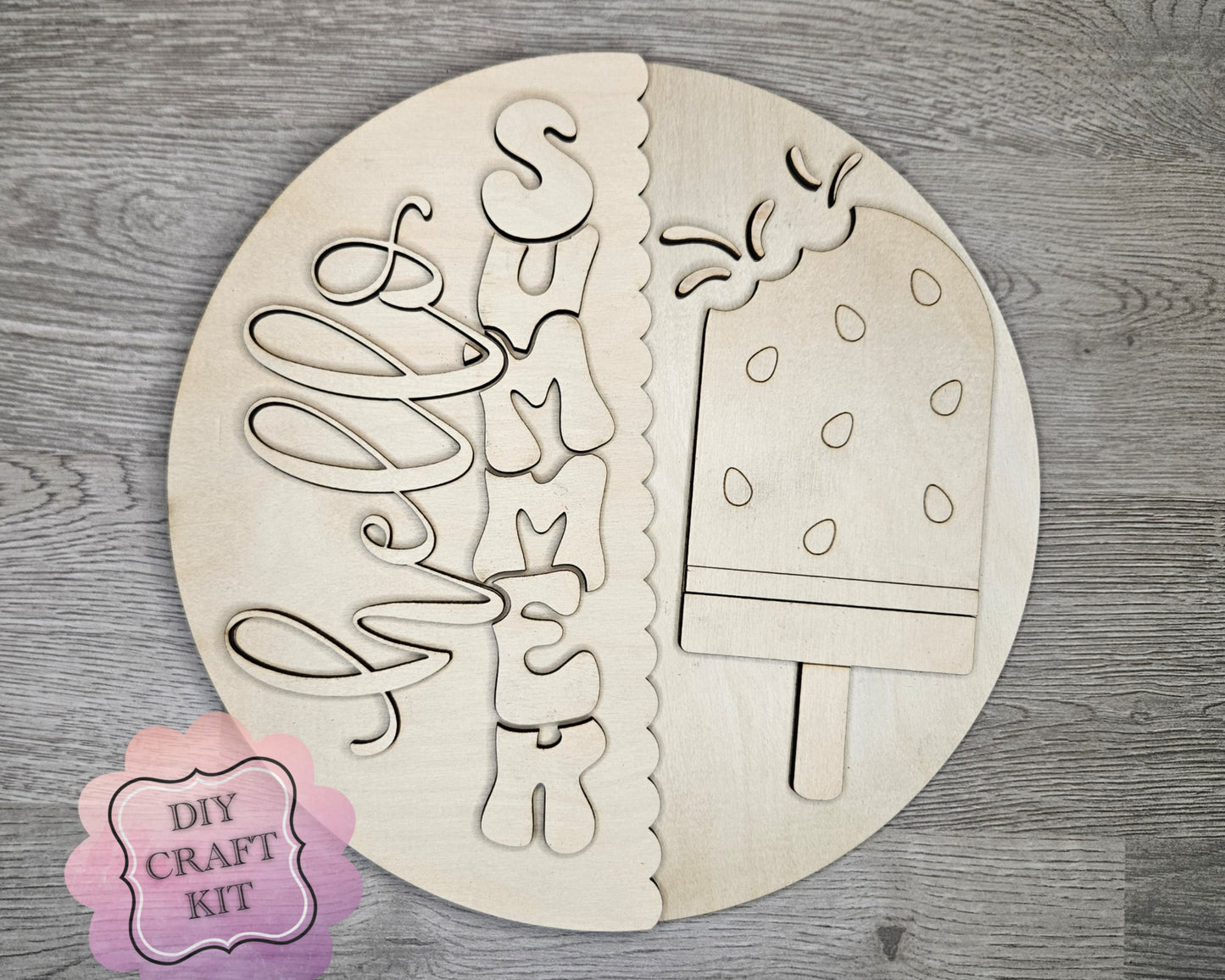 ** SHOW OVERSTOCK SALE ** 10 inch Hello Summer Watermelon Sign | #4354