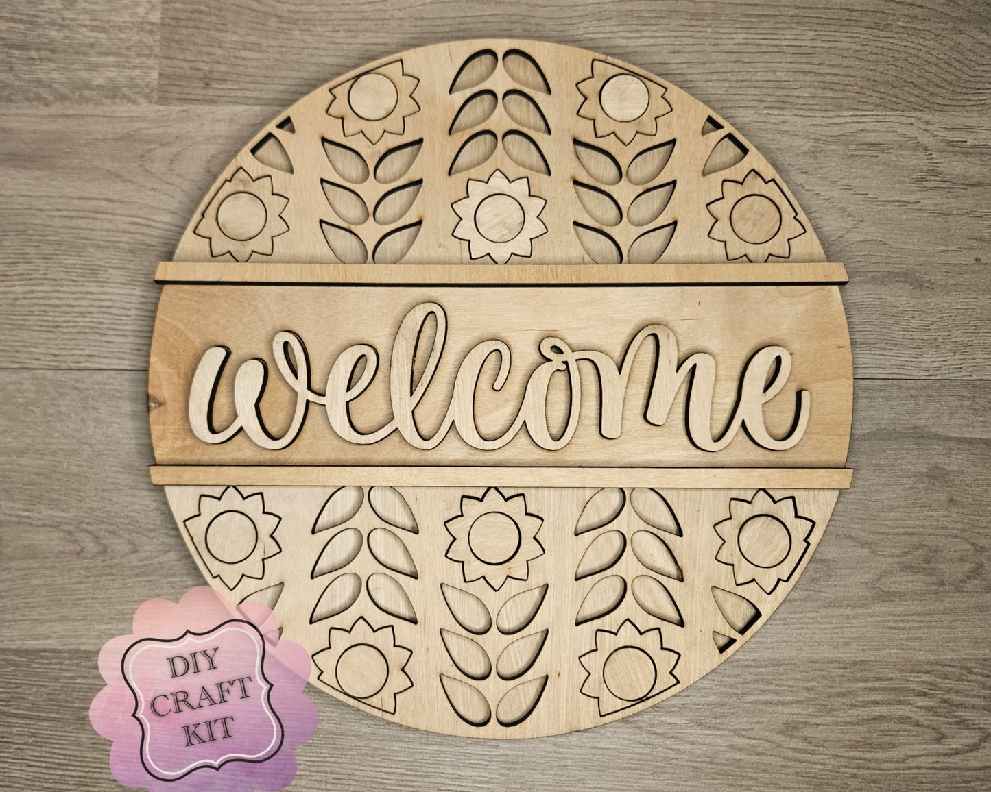 Welcome Sunflower Sign | #4340