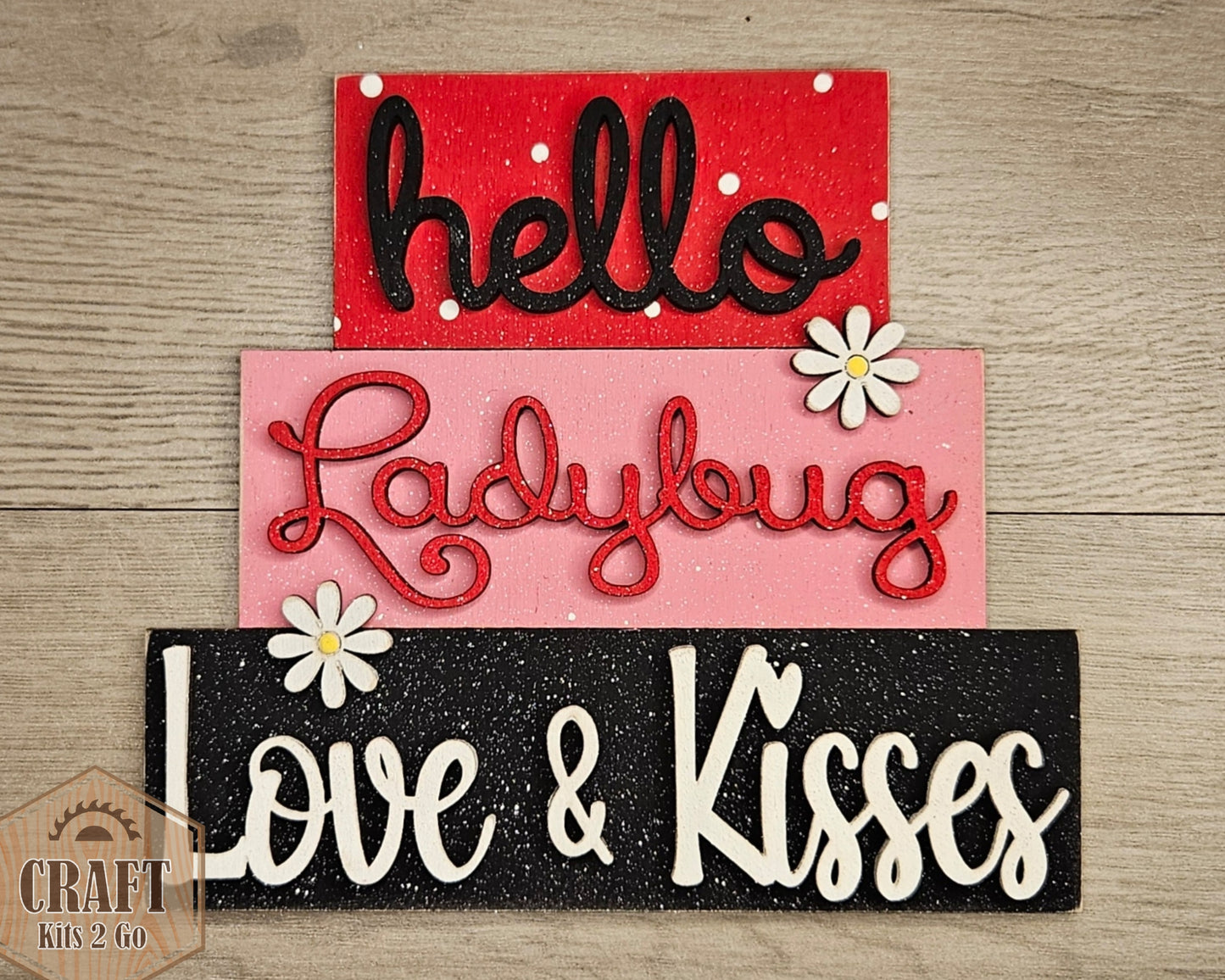 Lady Bug Word Stacker Decor | #4747