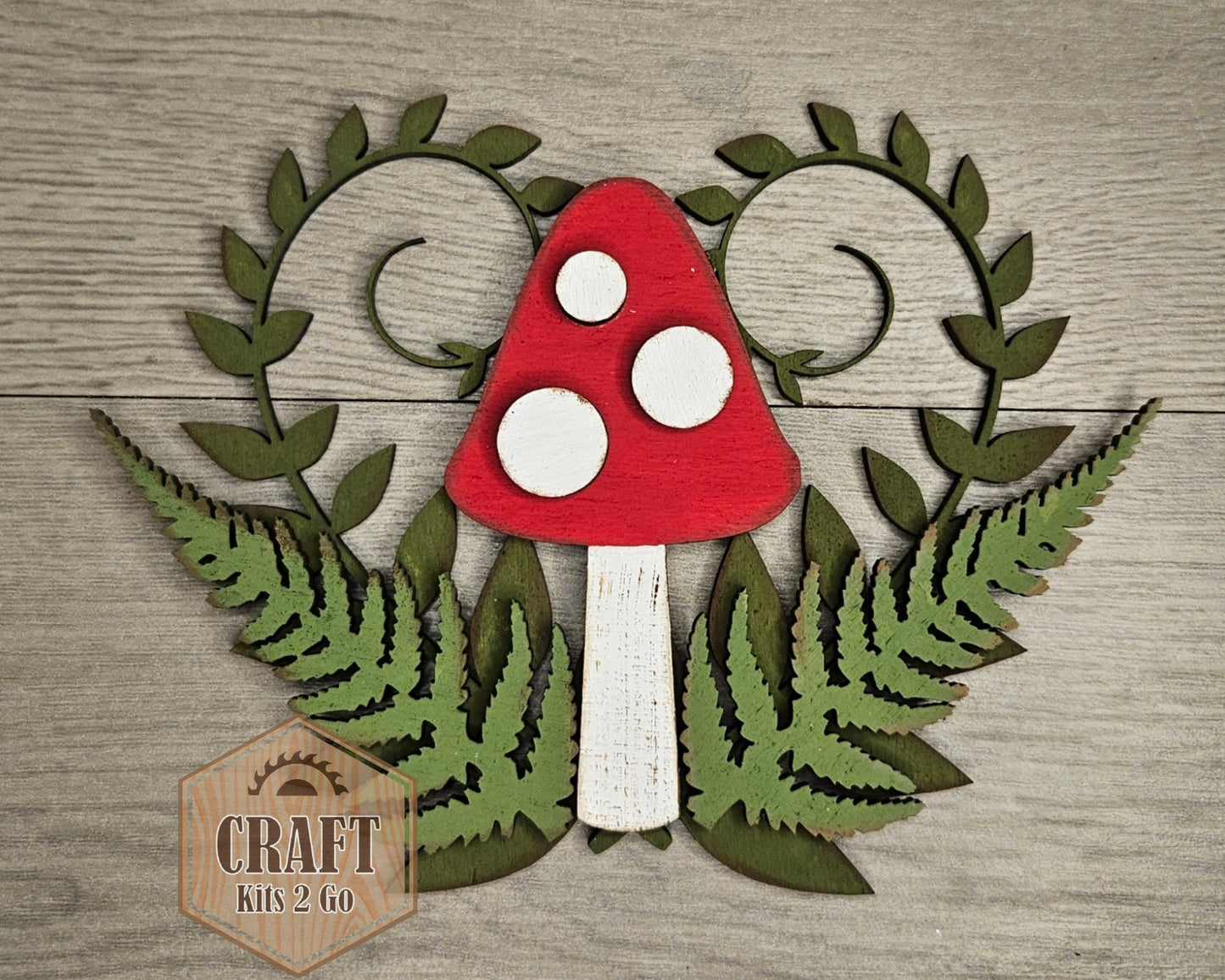 Mushroom with Heart Ferns | #4711