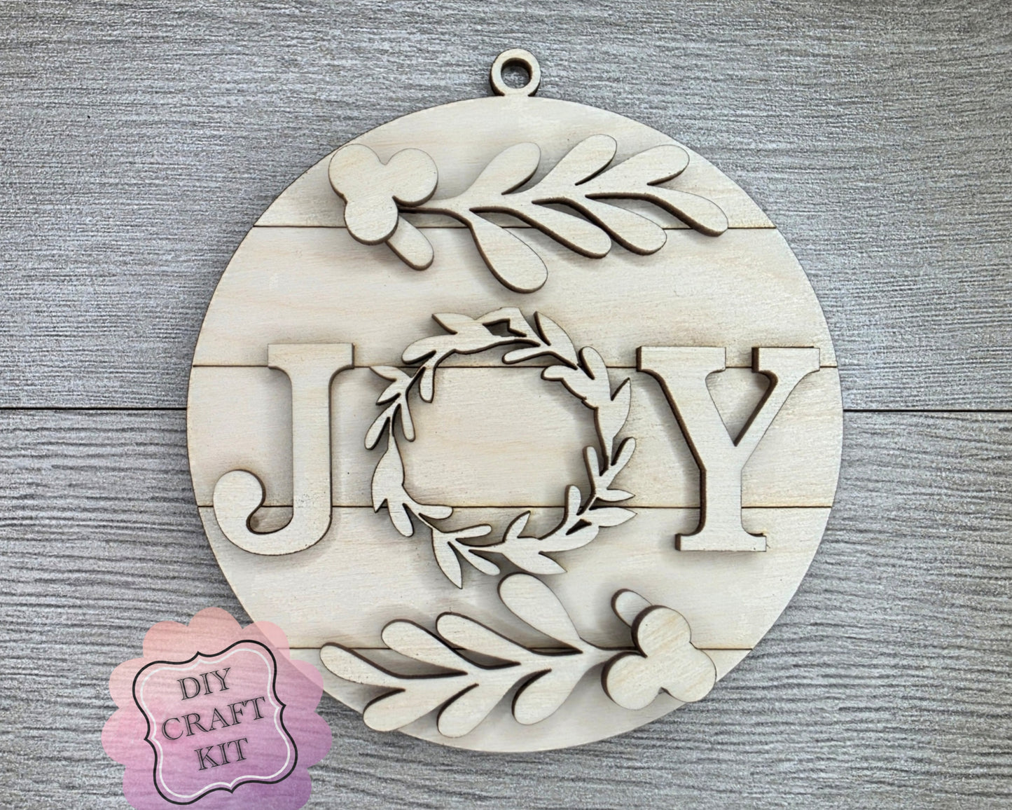 JOY Holly Wreath Ornament | #5049