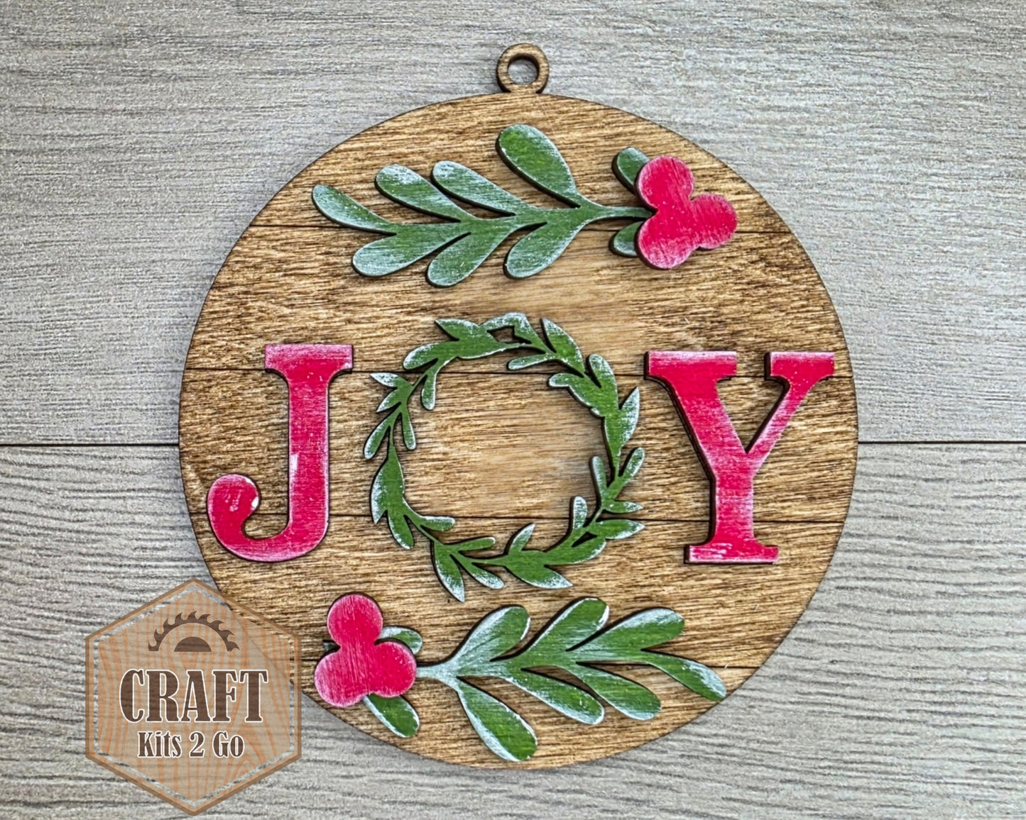 JOY Holly Wreath Ornament | #5049