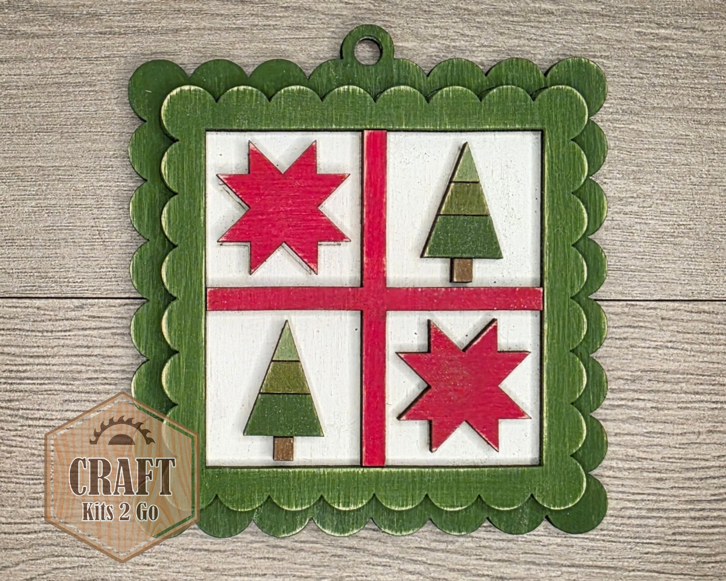 Quilt Christmas Block Ornament | #5123
