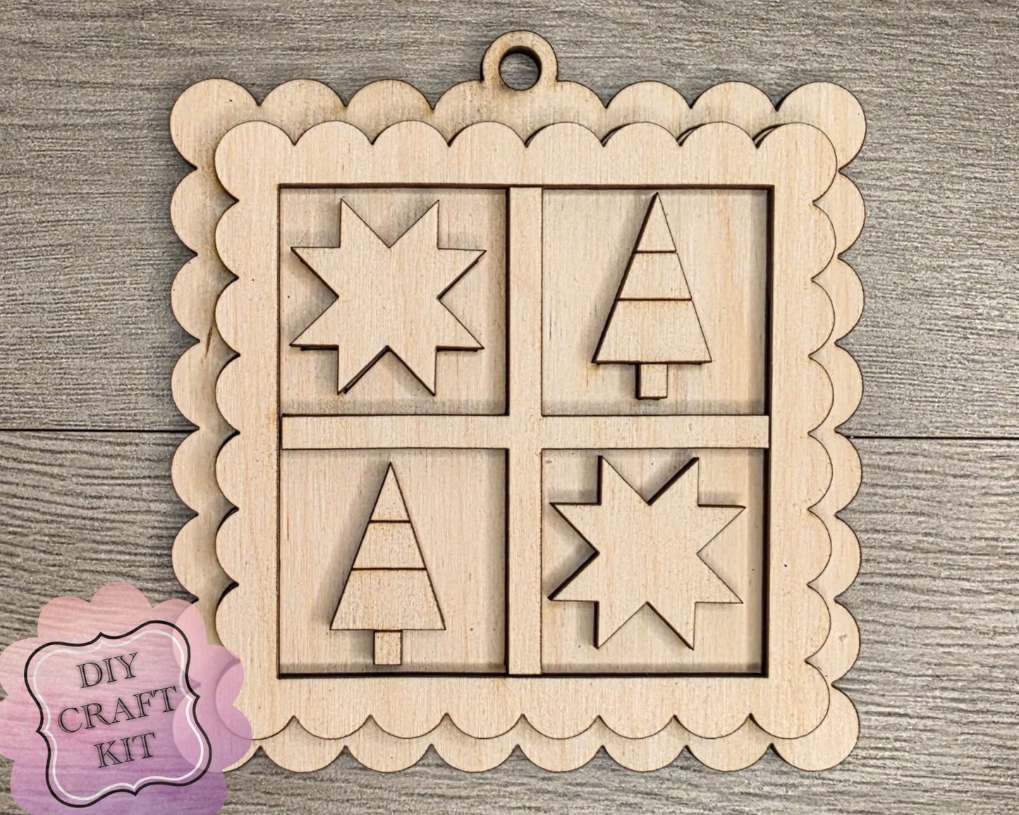 Quilt Christmas Block Ornament | #5123