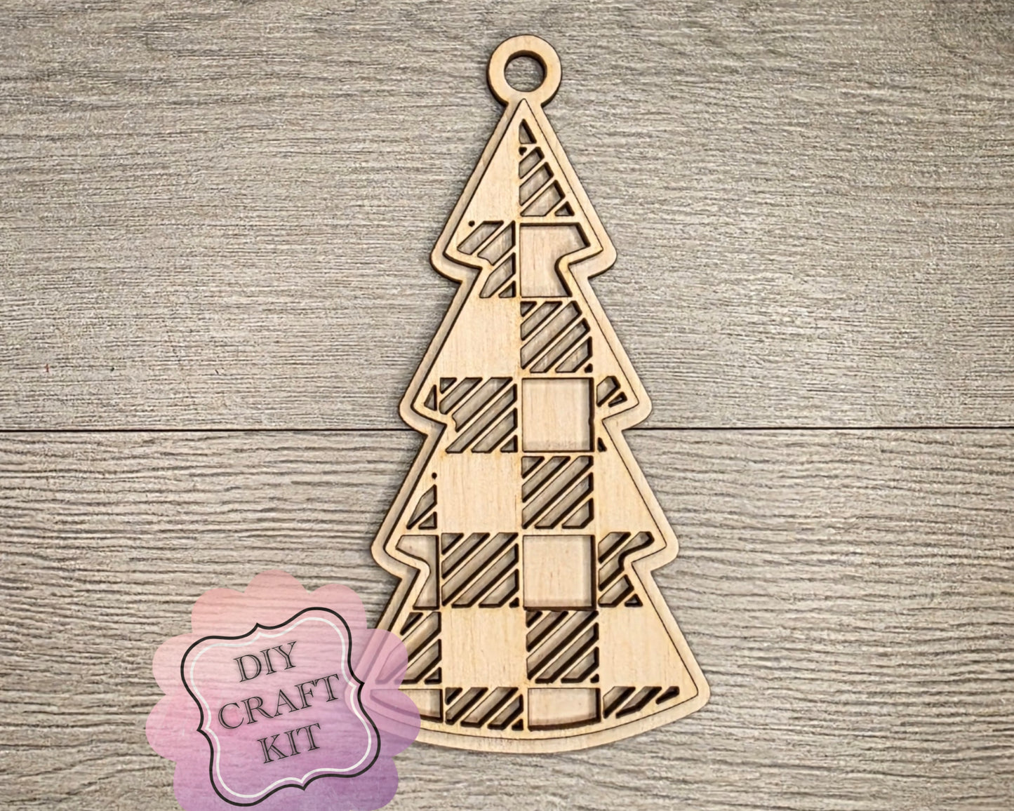 Plaid Christmas Tree Ornament | #5154