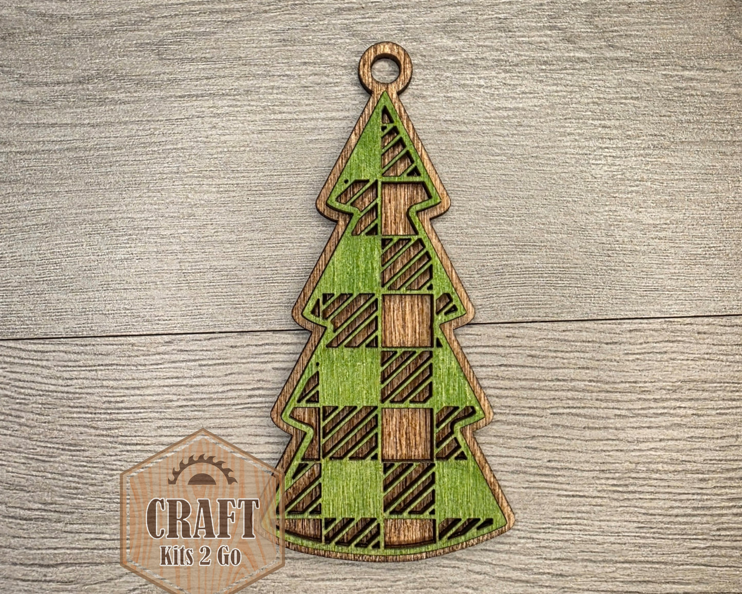 Plaid Christmas Tree Ornament | #5154