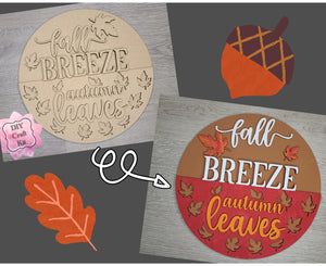 Fall Breeze | Fall Sign | Fall Crafts | Paint Party Supplies | DIY Craft Kits | #3066