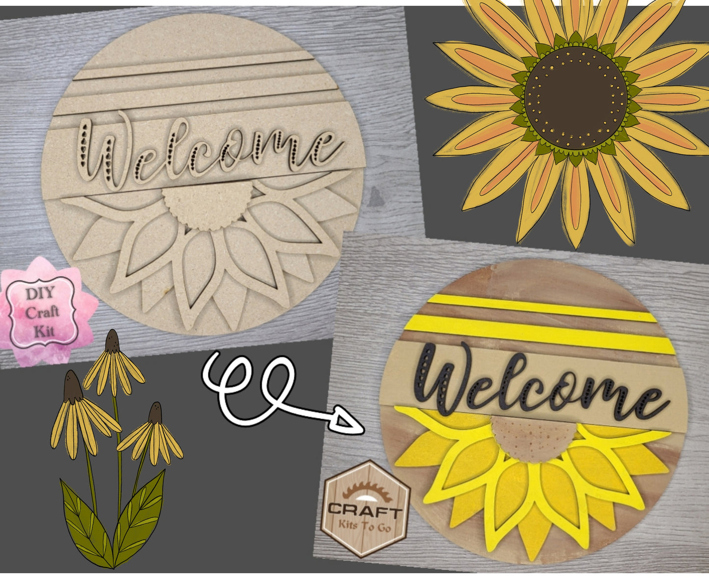 Sunflower Welcome Sign | #2309