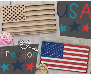American Flag | 4th of July Decor | Patriotic Decor | 4th of July Crafts | DIY Craft Kits | Paint Party Supplies | #2793