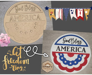 God Bless America | USA | America | 4th of July Crafts | Summer Crafts | DIY Craft Kits | Paint Party Supplies | #3034