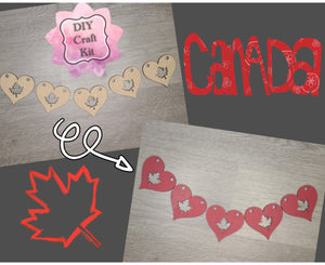 Maple Bunting | Banner | Canada Day | True North | Canada Decor | Canadian | Canada Crafts | DIY Craft Kits | Paint Party Supplies | #2943
