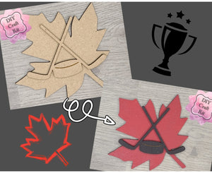 Canada Hockey | True North | Canada Decor | Canadian | Canada Crafts | DIY Craft Kits | Paint Party Supplies | #2944