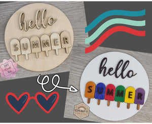 Hello Summer Sign | Summertime | Summer Crafts | DIY Craft Kits | Paint Party Supplies | #2239
