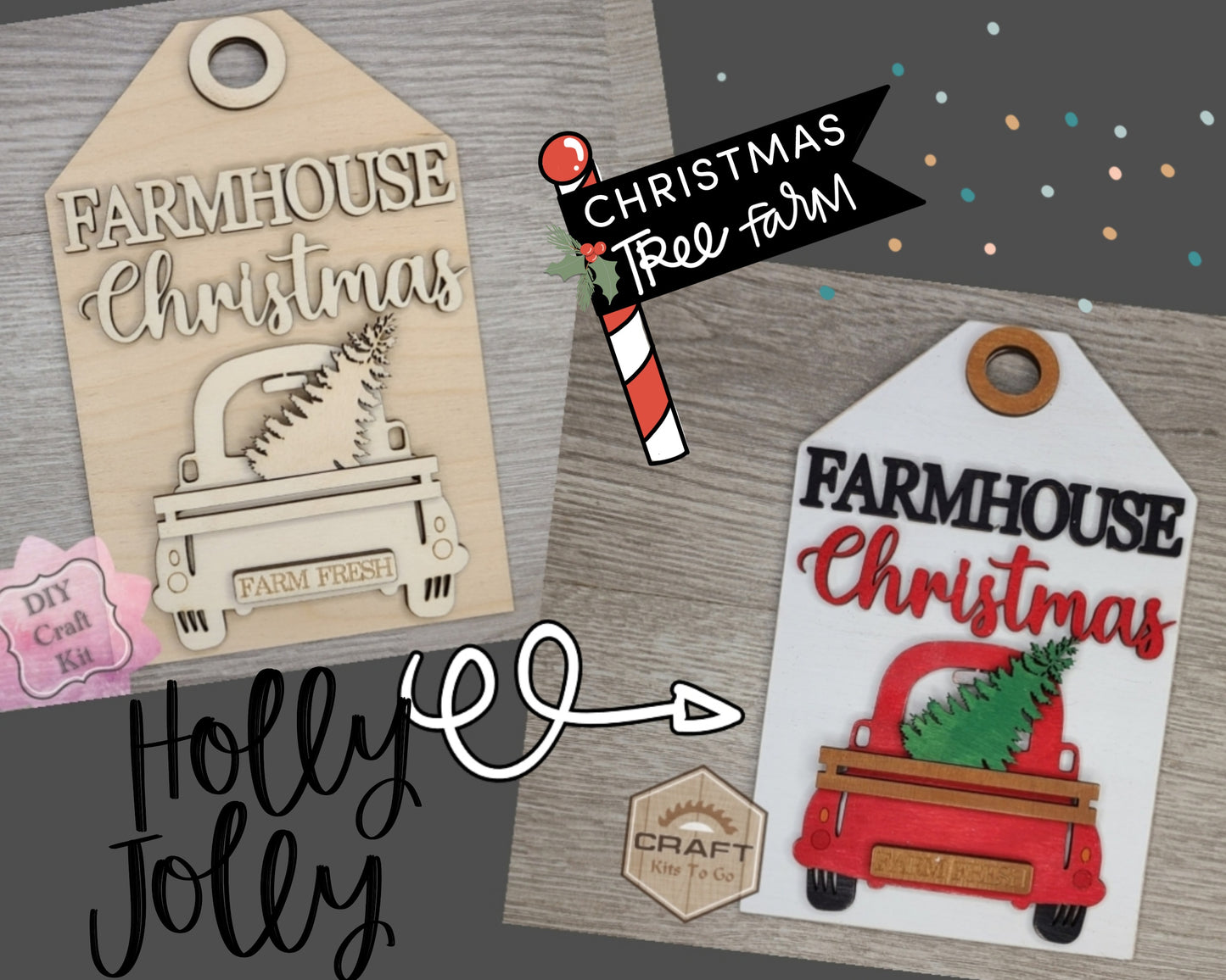 Farmhouse Christmas Truck Tag | #5031
