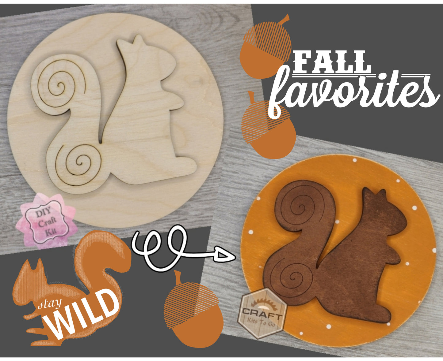 Fall Squirrel Round | #3540