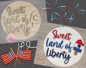 Sweet Land of Liberty | Patriotic Decor | 4th of July Crafts | DIY Craft Kits | Paint Party Supplies | #3649
