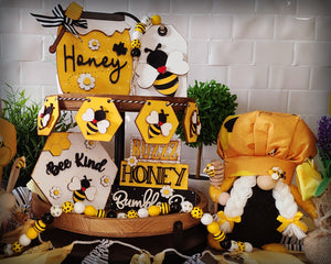 Bee Tier Tray | Honeybee | Kitchen Decor | Summer Crafts | DIY Craft Kits | Paint Party Supplies | #10001
